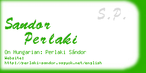sandor perlaki business card