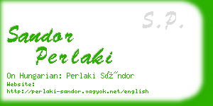 sandor perlaki business card